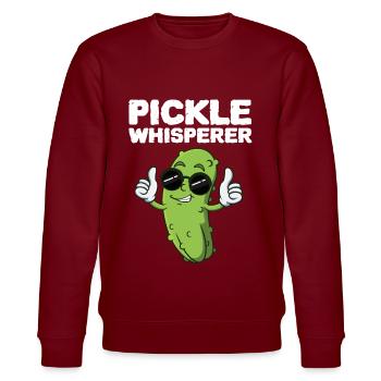 Pickle Whisperer - Stanley/Stella CHANGER Unisex Organic Sweatshirt - burgundy - Front - Nik (191cm) & Marisol (170cm)