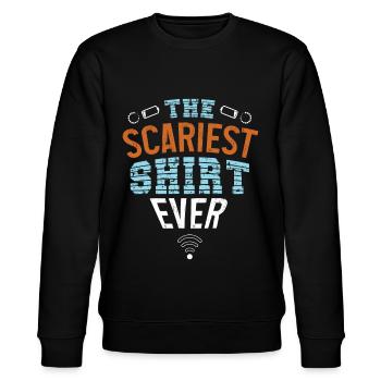 Das Gruseligste Shirt Aller Zeiten - Stanley/Stella Unisex Bio-Sweatshirt CHANGER  - Schwarz - Vorne - Nik (191cm) & Marisol (170cm)