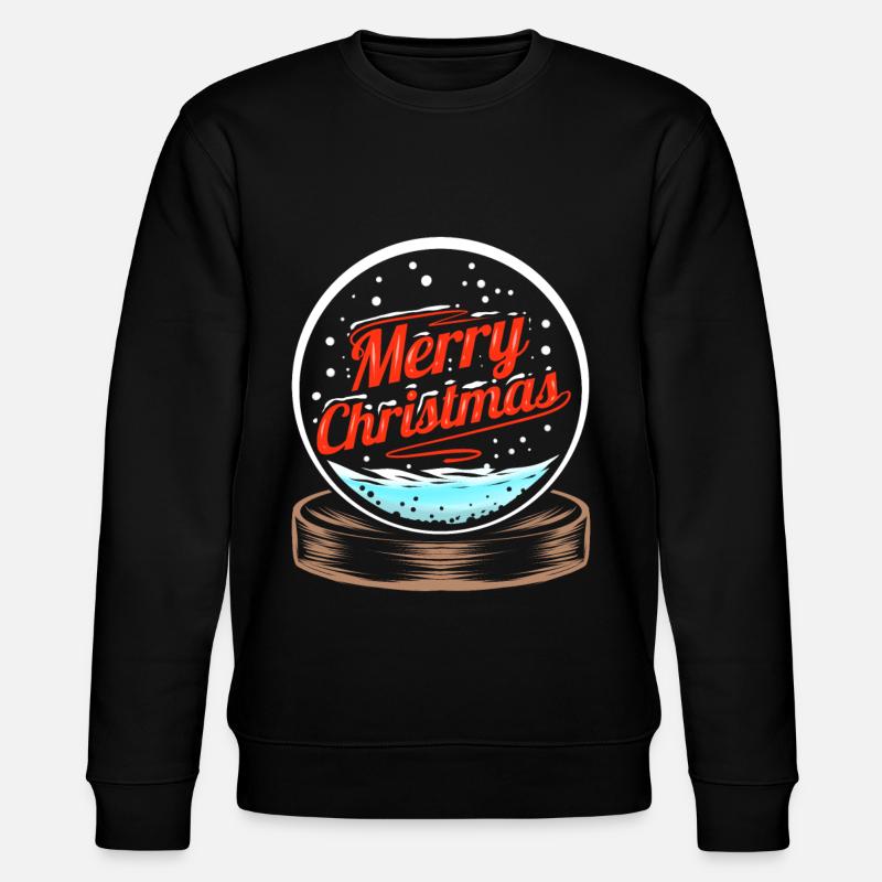 Snow Globe Merry Christmas - Stanley/Stella CHANGER Unisex Organic Sweatshirt - black