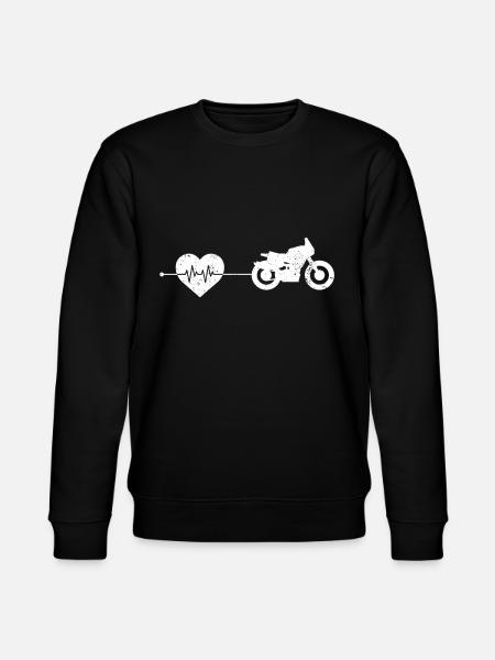 Motorcycle Heartbeat - Stanley/Stella CHANGER Unisex Organic Sweatshirt - black