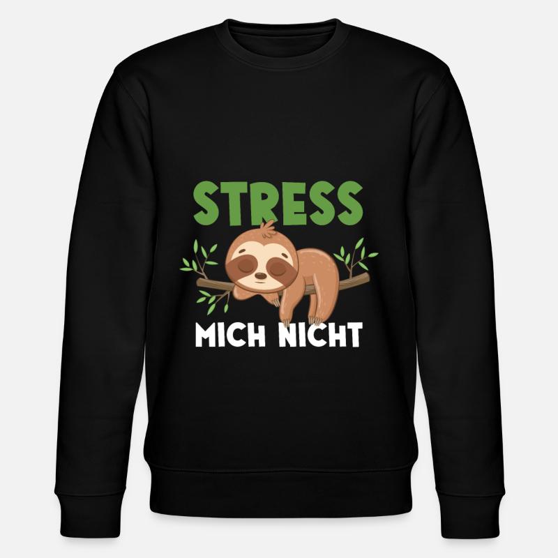 Faultier Stress Mich Nicht - Stanley/Stella Unisex Bio-Sweatshirt CHANGER - Schwarz