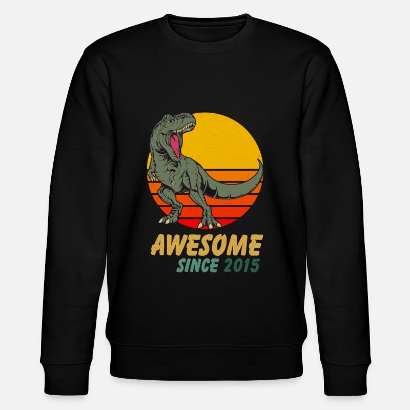 Dinosaur Trex Awesome Since 2015 - Stanley/Stella CHANGER Unisex Organic Sweatshirt - black