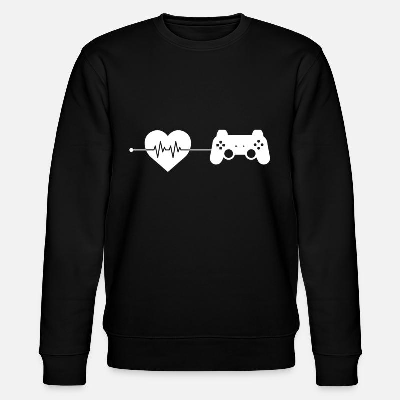 Gaming heartbeat - Stanley/Stella CHANGER Unisex Organic Sweatshirt - black