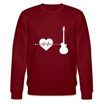 E Guitare Heartbeat - Sweat bio CHANGER Stanley/Stella Unisexe - bordeaux - Devant - Nik (191cm) & Marisol (170cm)