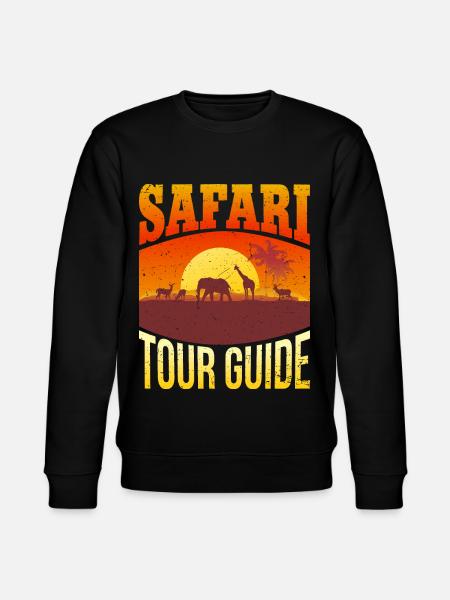 Safari Tour Guide Africa Vintage Wild Animals - Stanley/Stella CHANGER Unisex Organic Sweatshirt - black