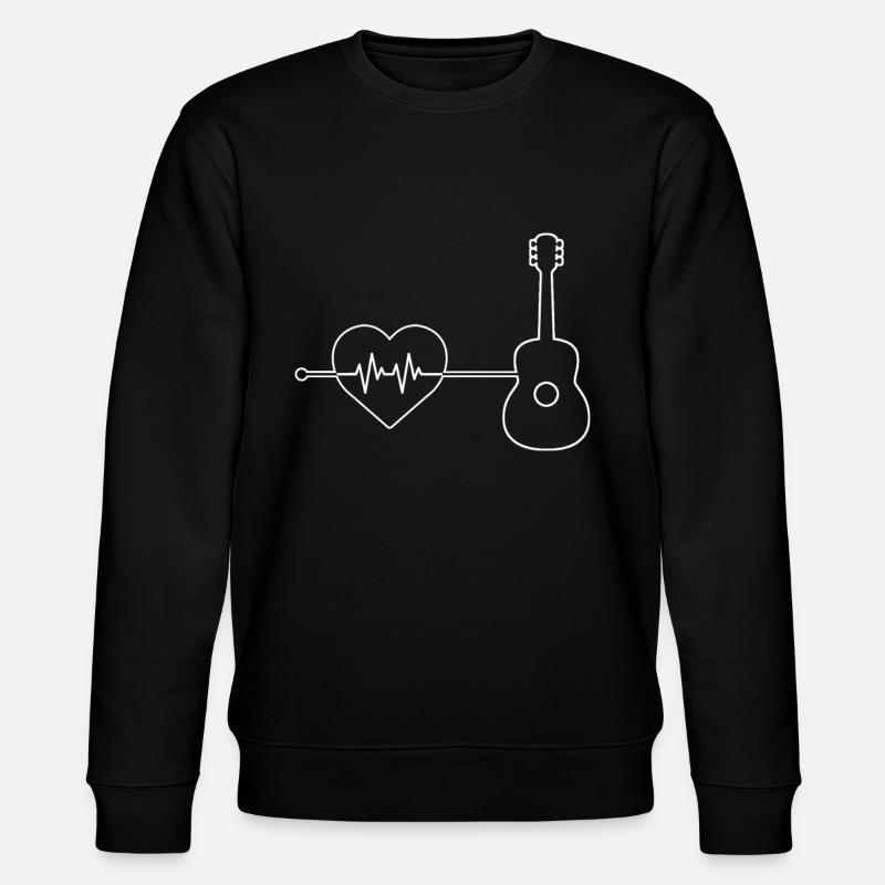 Guitar heartbeat - Stanley/Stella CHANGER Unisex Organic Sweatshirt - black