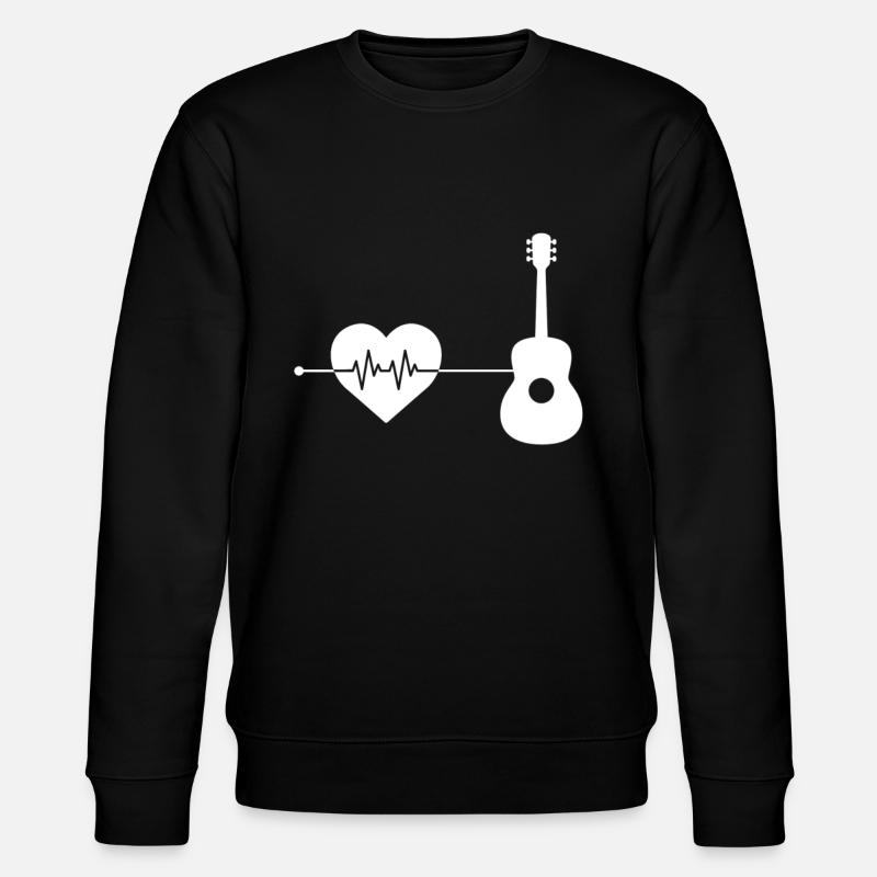 Guitar heartbeat - Stanley/Stella CHANGER Unisex Organic Sweatshirt - black