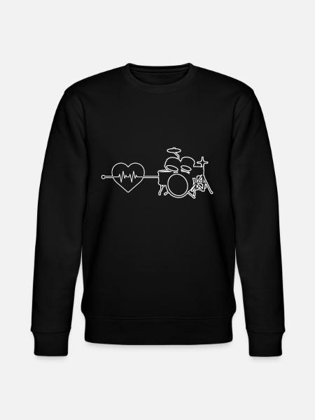 Drums Heartbeat - Stanley/Stella CHANGER Unisex Organic Sweatshirt - black