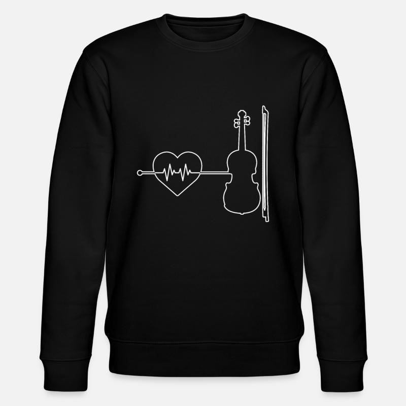 Violin Violin Heartbeat - Stanley/Stella CHANGER Unisex Organic Sweatshirt - black