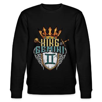 Zwillinge Sternzeichen - Stanley/Stella Unisex Bio-Sweatshirt CHANGER  - Schwarz - Vorne - Nik (191cm) & Marisol (170cm)