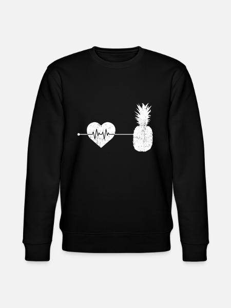 Ananas Herzschlag - Stanley/Stella Unisex Bio-Sweatshirt CHANGER  - Schwarz