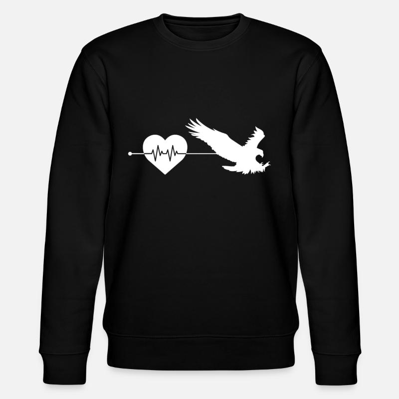 Eagle heartbeat - Stanley/Stella CHANGER Unisex Organic Sweatshirt - black