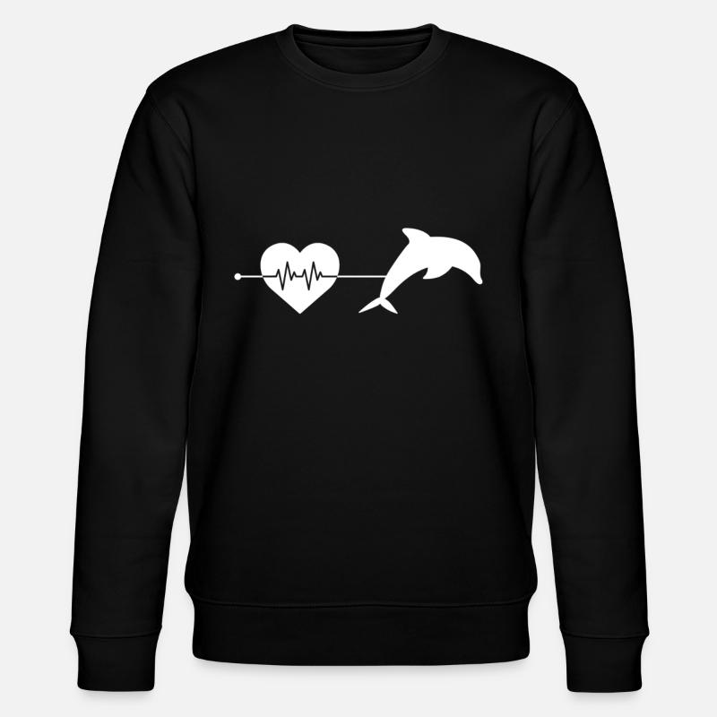 Delfin Herzschlag - Stanley/Stella Unisex Bio-Sweatshirt CHANGER  - Schwarz