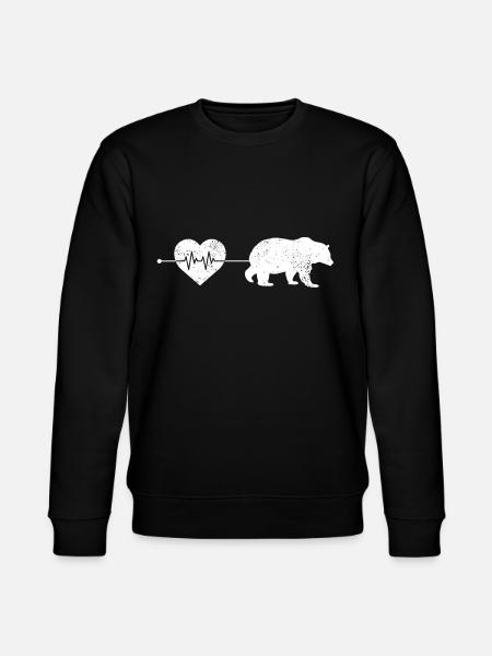 Bear heartbeat - Stanley/Stella CHANGER Unisex Organic Sweatshirt - black