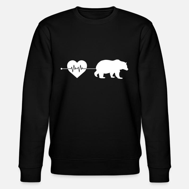 Bear heartbeat - Stanley/Stella CHANGER Unisex Organic Sweatshirt - black