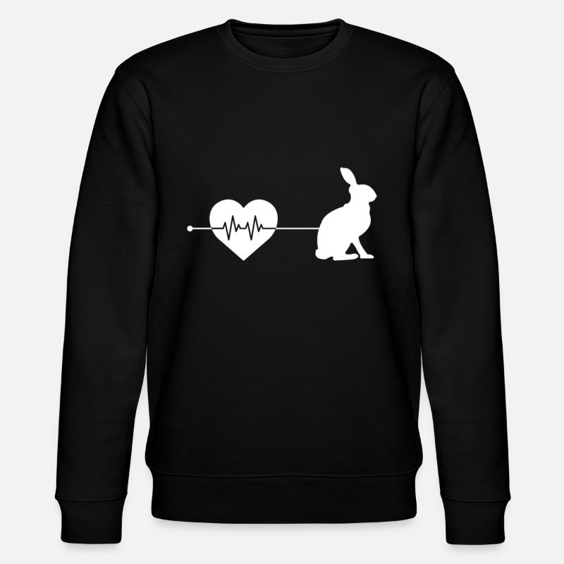 Rabbit heartbeat - Stanley/Stella CHANGER Unisex Organic Sweatshirt - black