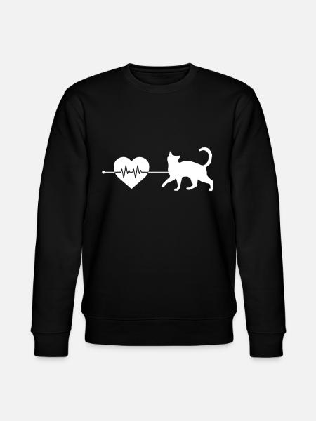 Cat heartbeat - Stanley/Stella CHANGER Unisex Organic Sweatshirt - black