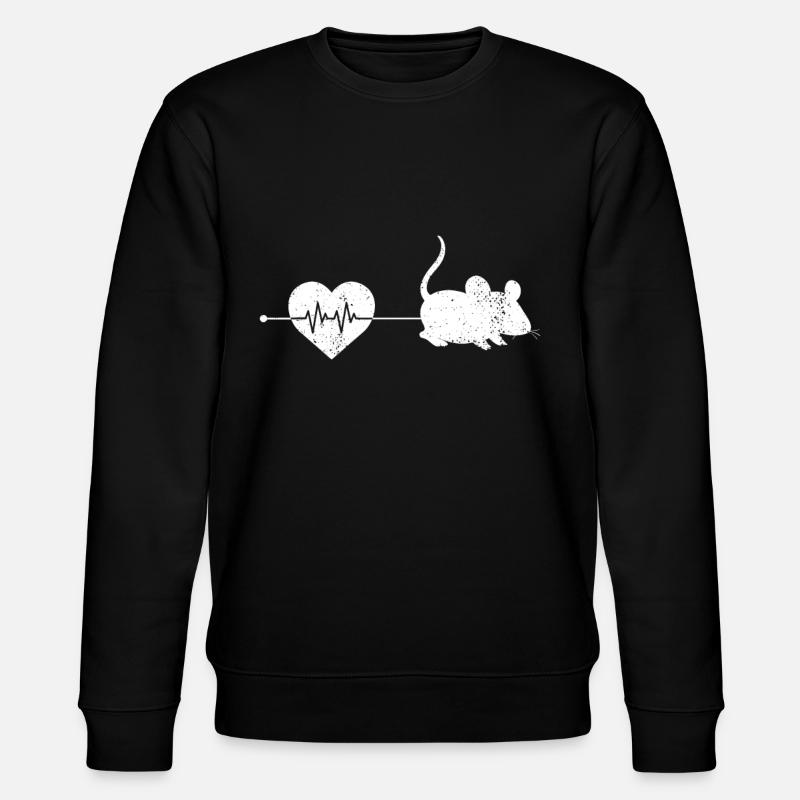 Mouse heartbeat - Stanley/Stella CHANGER Unisex Organic Sweatshirt - black
