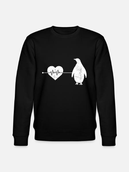 Pinguin Herzschlag - Stanley/Stella Unisex Bio-Sweatshirt CHANGER  - Schwarz