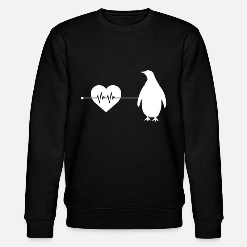 Penguin heartbeat - Stanley/Stella CHANGER Unisex Organic Sweatshirt - black