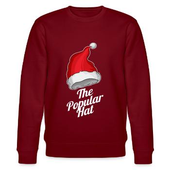 Santas Hat Is The Popular Hat For Christmas - Stanley/Stella Unisex Bio-Sweatshirt CHANGER  - Burgunderrot - Vorne - Nik (191cm) & Marisol (170cm)