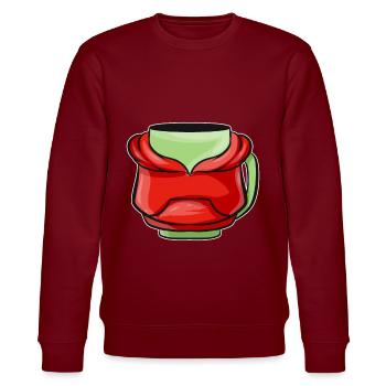 Autumn Beaker With Red Hoodie For Christmas - Stanley/Stella CHANGER Unisex Organic Sweatshirt - burgundy - Front - Nik (191cm) & Marisol (170cm)