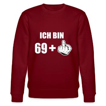 70 Geburtstag - Stanley/Stella Unisex Bio-Sweatshirt CHANGER  - Burgunderrot - Vorne - Nik (191cm) & Marisol (170cm)