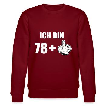 79 Geburtstag - Stanley/Stella Unisex Bio-Sweatshirt CHANGER  - Burgunderrot - Vorne - Nik (191cm) & Marisol (170cm)