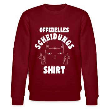 Scheidungsparty Geschieden Scheidung - Stanley/Stella Unisex Bio-Sweatshirt CHANGER  - Burgunderrot - Vorne - Nik (191cm) & Marisol (170cm)