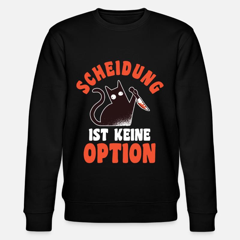Geschieden Scheidung Katze Scheidungsparty - Stanley/Stella Unisex Bio-Sweatshirt CHANGER  - Schwarz
