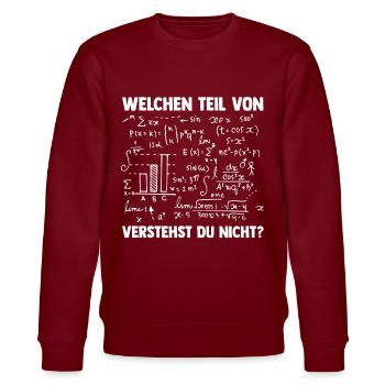 Mathematik Mathe Rechnen Algebra - Stanley/Stella Unisex Bio-Sweatshirt CHANGER  - Burgunderrot - Vorne - Nik (191cm) & Marisol (170cm)