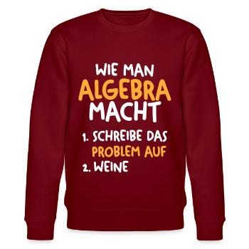 Mathematik Mathe Rechnen Algebra - Stanley/Stella Unisex Bio-Sweatshirt CHANGER  - Burgunderrot - Vorne - Nik (191cm) & Marisol (170cm)