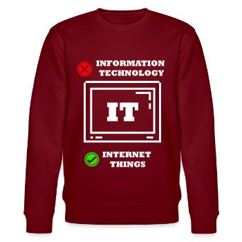 Internet-dinge Computerprogrammierer Tech Savy It - Stanley/Stella Unisex Bio-Sweatshirt CHANGER  - Burgunderrot - Vorne - Nik (191cm) & Marisol (170cm)