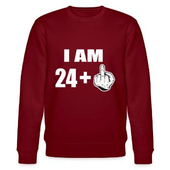 25 Geburtstag - Stanley/Stella Unisex Bio-Sweatshirt CHANGER  - Burgunderrot - Vorne - Nik (191cm) & Marisol (170cm)
