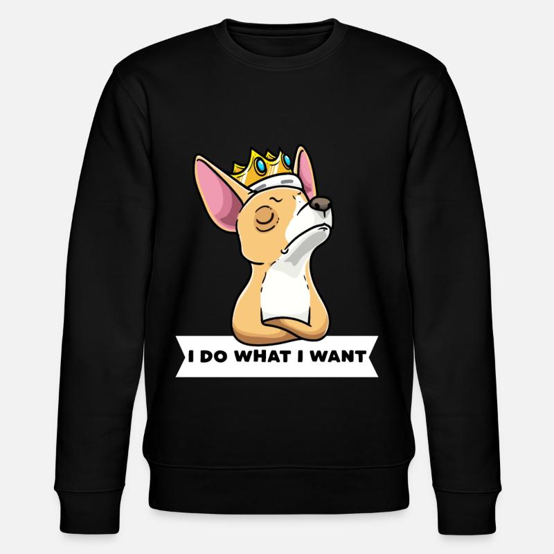 Chiweenie chien avec couronne - Sweat bio CHANGER Stanley/Stella Unisexe - noir