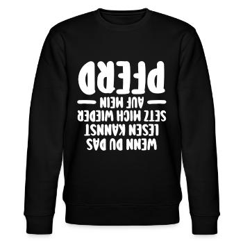Reiten Reiter Pferd Pferde - Stanley/Stella Unisex Bio-Sweatshirt CHANGER  - Schwarz - Vorne - Nik (191cm) & Marisol (170cm)