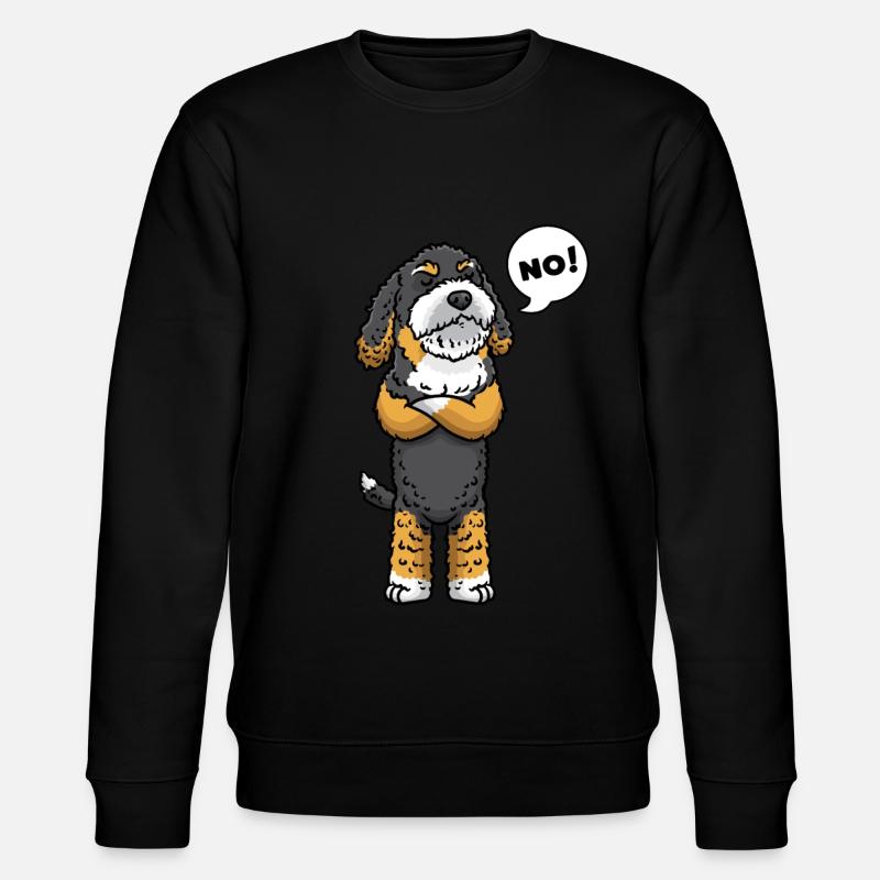 Bernedoodle Hund Stur - Stanley/Stella Unisex Bio-Sweatshirt CHANGER  - Schwarz