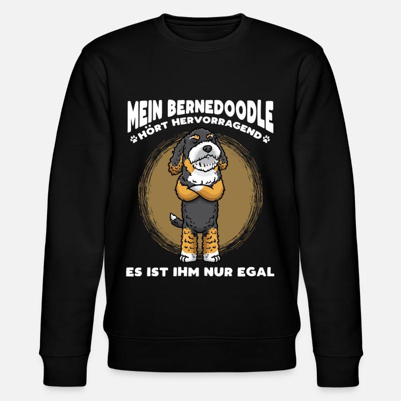 Stur Bernedoodle Hund - Stanley/Stella Unisex Bio-Sweatshirt CHANGER  - Schwarz