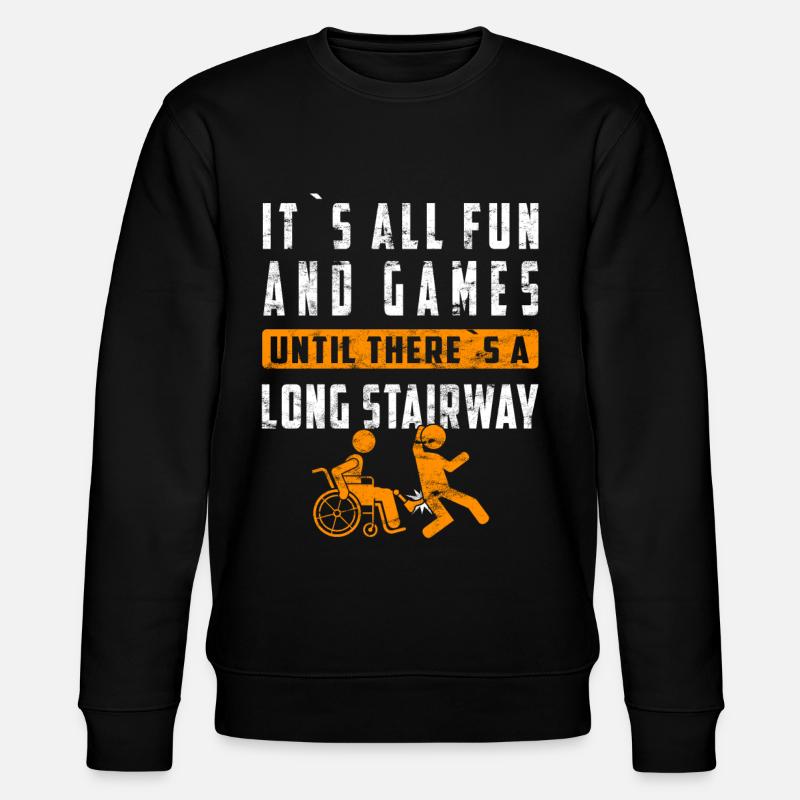 Rollstuhl Für Beinamputierte Prothesen - Stanley/Stella Unisex Bio-Sweatshirt CHANGER  - Schwarz