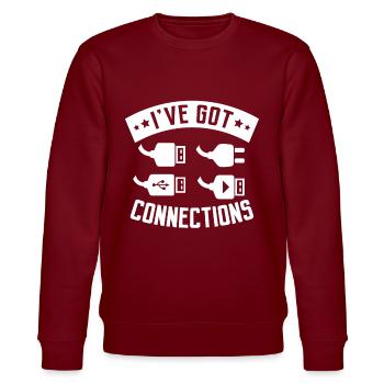 Ich Habe Connections Computer Programmer Tech Savy - Stanley/Stella Unisex Bio-Sweatshirt CHANGER  - Burgunderrot - Vorne - Nik (191cm) & Marisol (170cm)