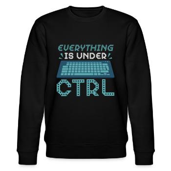Alles Ist Unter Strg Computerprogrammierer - Stanley/Stella Unisex Bio-Sweatshirt CHANGER  - Schwarz - Vorne - Nik (191cm) & Marisol (170cm)