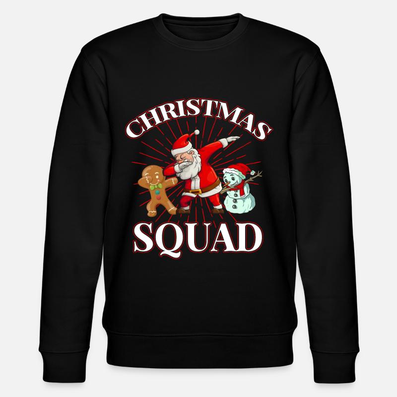 Christmas Dab Santa Christmas Squad - Stanley/Stella CHANGER Unisex Organic Sweatshirt - black