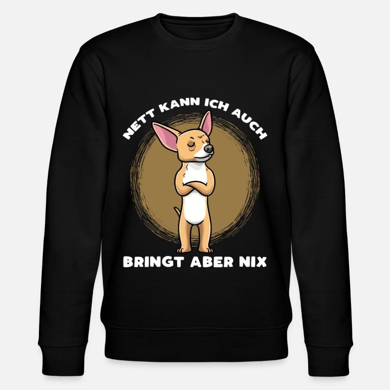 Chiweenie Hund Stur - Stanley/Stella Unisex Bio-Sweatshirt CHANGER  - Schwarz