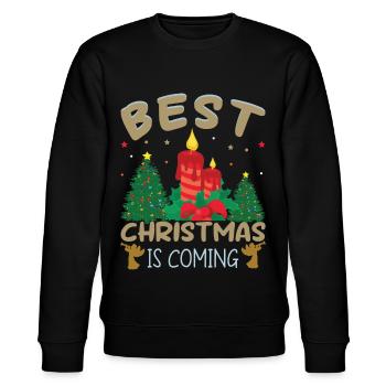 Ugly Christmas Sweater - Bedste jul kommer - Stanley/Stella økologisk unisex-sweatshirt CHANGER  - sort - Foran - Nik (191cm) & Marisol (170cm)