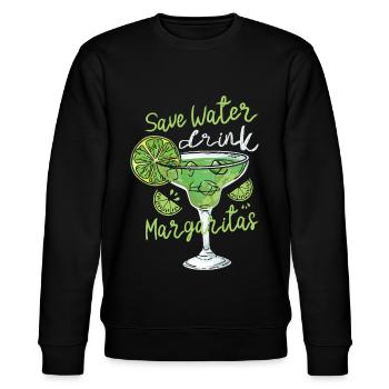 Save Water Drink Margarita Trinker - Stanley/Stella Unisex Bio-Sweatshirt CHANGER  - Schwarz - Vorne - Nik (191cm) & Marisol (170cm)