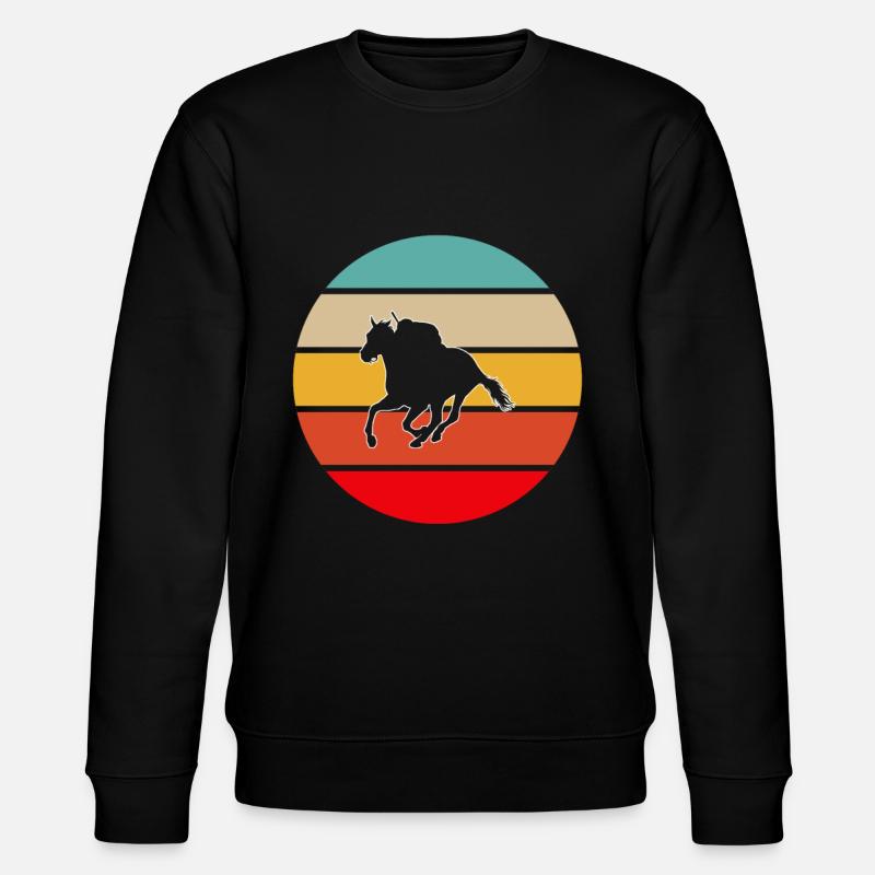 Pferd Retro - Stanley/Stella Unisex Bio-Sweatshirt CHANGER  - Schwarz