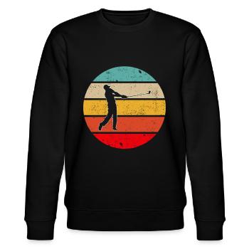 Golf Retro - Stanley/Stella Unisex Bio-Sweatshirt CHANGER  - Schwarz - Vorne - Nik (191cm) & Marisol (170cm)