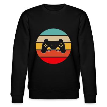 Gaming Retro - Stanley/Stella Unisex Bio-Sweatshirt CHANGER  - Schwarz - Vorne - Nik (191cm) & Marisol (170cm)