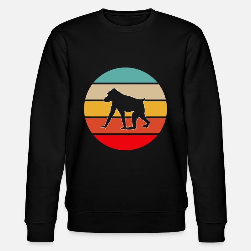 Monkey Retro - Stanley/Stella CHANGER Unisex Organic Sweatshirt - black
