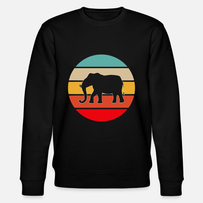 Éléphant Rétro - Sweat bio CHANGER Stanley/Stella Unisexe - noir